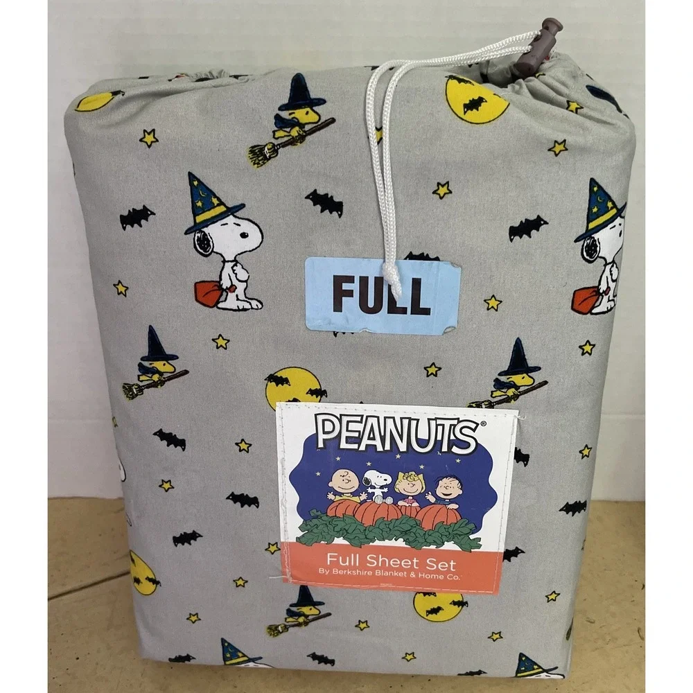 Peanuts‎ Snoopy Halloween Full Sheet Set Berkshire Blanket New In Bag